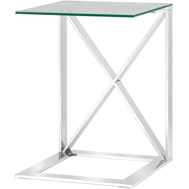 Стол приставной Lanzheron Collection Silver Серебряный Прозрачное Стекло Стол приставной Lanzheron Collection Silver Серебряный Прозрачное Стекло в Брянске | Loft Concept