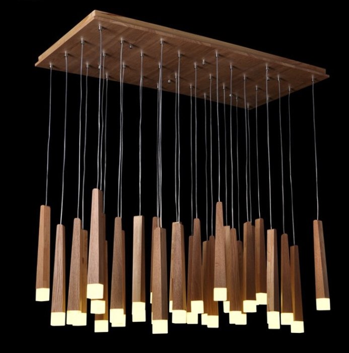Люстра Wooden Glowworm Square Люстра Wooden Glowworm Square в Брянске | Loft Concept
