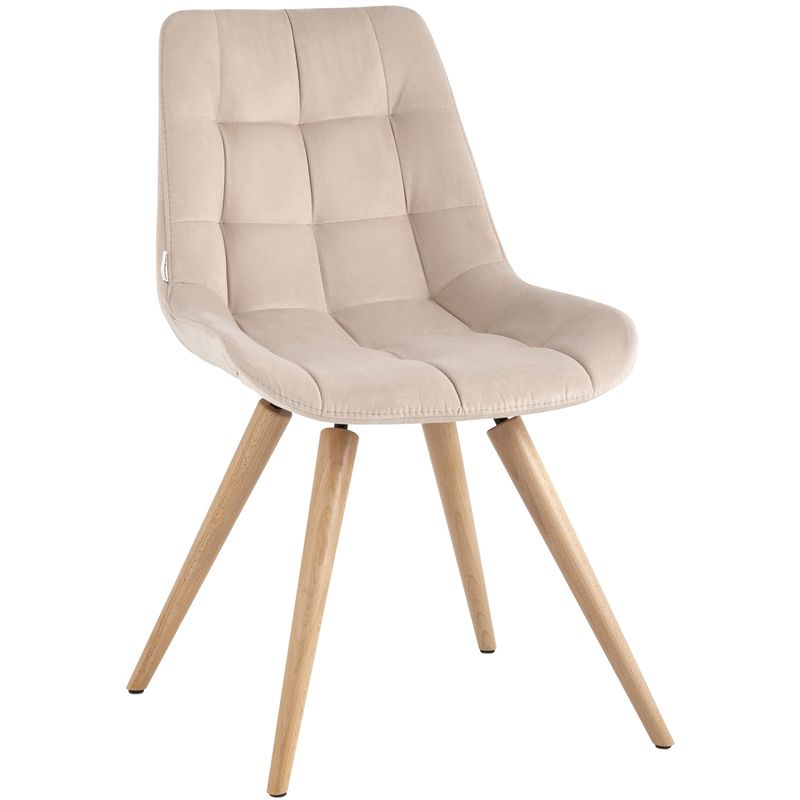 Стул NANCY Chair Светло-Бежевый Велюр Бежевый Древесина Стул NANCY Chair Светло-Бежевый Велюр Бежевый Древесина в Брянске | Loft Concept