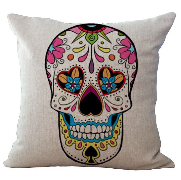 Декоративная подушка Painted Skull Декоративная подушка Painted Skull в Брянске | Loft Concept