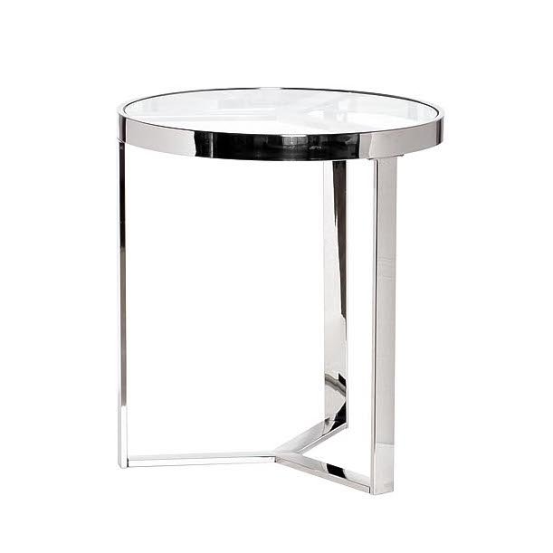 Приставной стол Neoclassic Tee Silver Хром Прозрачное Стекло в Брянске | Loft Concept 