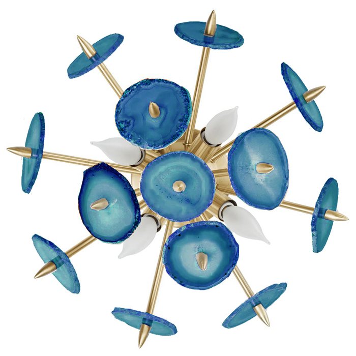 Бра Emporium Blue Agate Burst Sconce Brass Латунь Синий Бра Emporium Blue Agate Burst Sconce Brass Латунь Синий в Брянске | Loft Concept