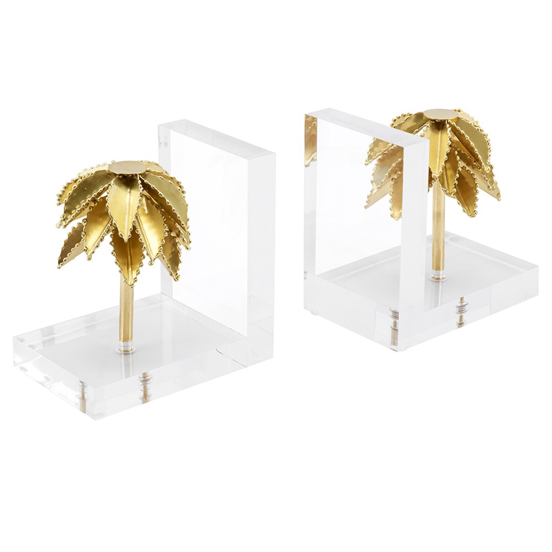 Держатель для книг BOOKEND PALMERY SET 2PCS Прозрачный Латунь Держатель для книг BOOKEND PALMERY SET 2PCS Прозрачный Латунь в Брянске | Loft Concept