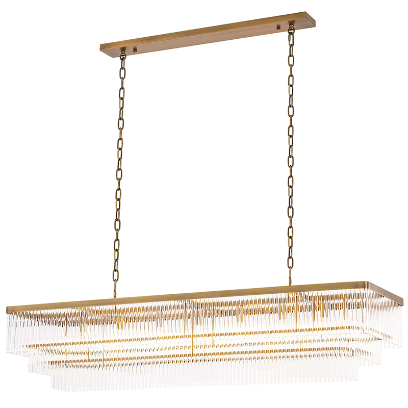 Люстра Eichholtz Chandelier East Rectangular Латунь Прозрачное Стекло Люстра Eichholtz Chandelier East Rectangular Латунь Прозрачное Стекло в Брянске | Loft Concept