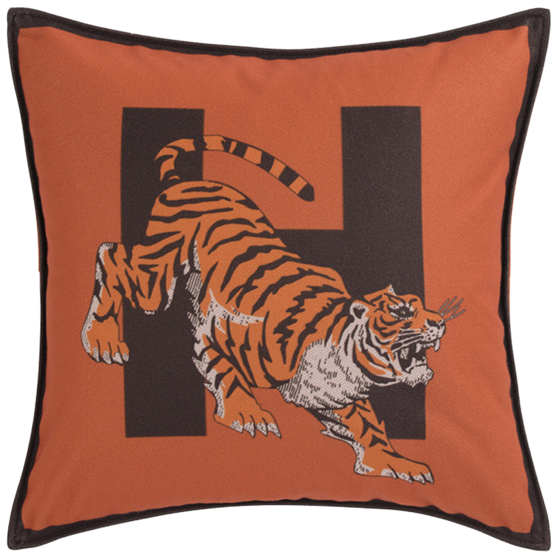 Декоративная подушка Hermes Tiger 170 Оранжевый Коричневый Декоративная подушка Hermes Tiger 170 Оранжевый Коричневый в Брянске | Loft Concept