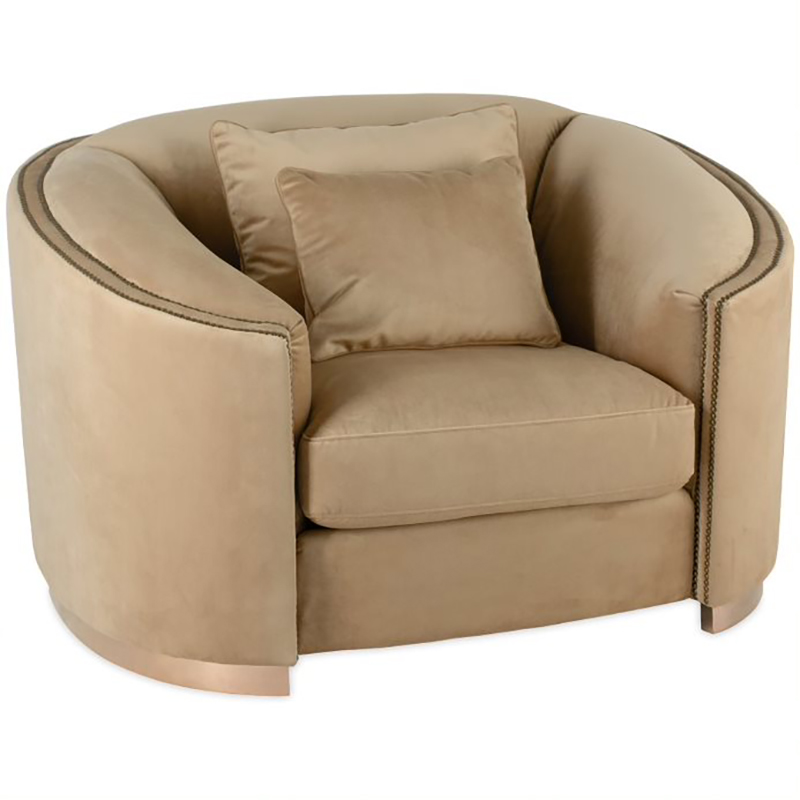 Кресло Maynard Armchair Бежево-серый Медь Кресло Maynard Armchair Бежево-серый Медь в Брянске | Loft Concept