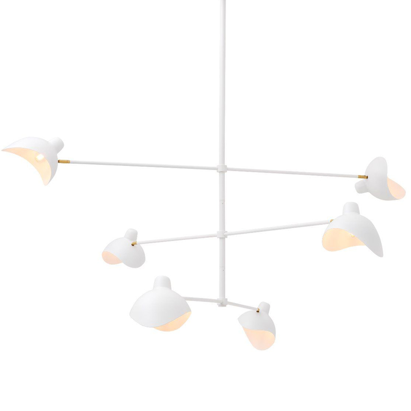 Люстра Eichholtz Chandelier Vince White Латунь Античная полированная Белый Люстра Eichholtz Chandelier Vince White Латунь Античная полированная Белый в Брянске | Loft Concept