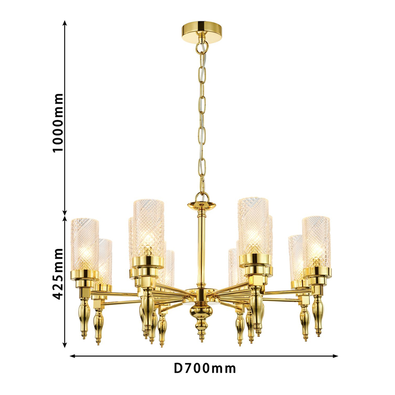 Люстра золотого цвета Balusters D70 см Люстра золотого цвета Balusters D70 см в Брянске