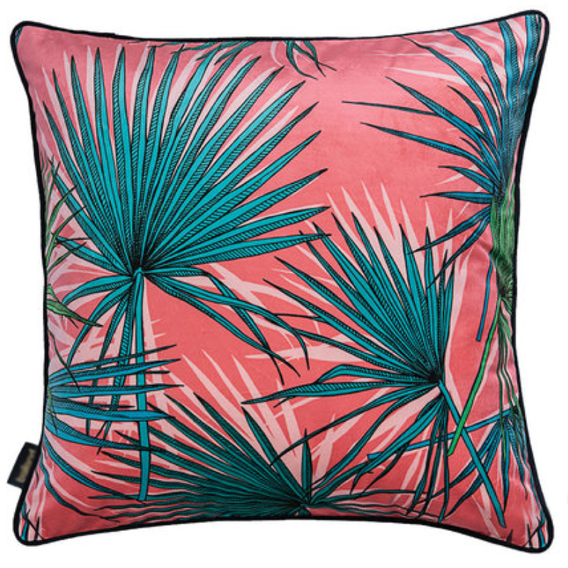 Подушка Palm Leaf Розовый Бирюзовый Подушка Palm Leaf Розовый Бирюзовый в Брянске | Loft Concept