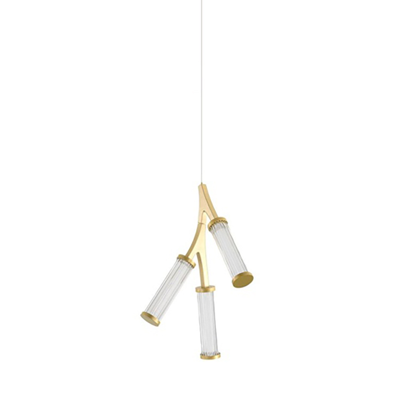 Люстра Cylinder Branches Chandelier Gold 3 Золотой Прозрачный Люстра Cylinder Branches Chandelier Gold 3 Золотой Прозрачный в Брянске | Loft Concept