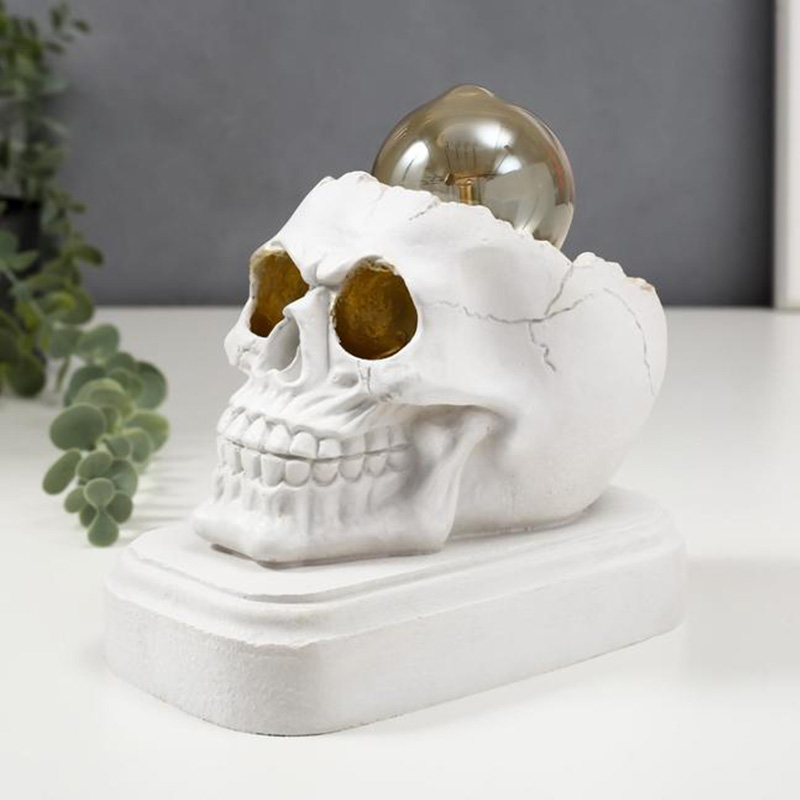 Настольная лампа White Skull Table Lamp Белый Настольная лампа White Skull Table Lamp Белый в Брянске | Loft Concept