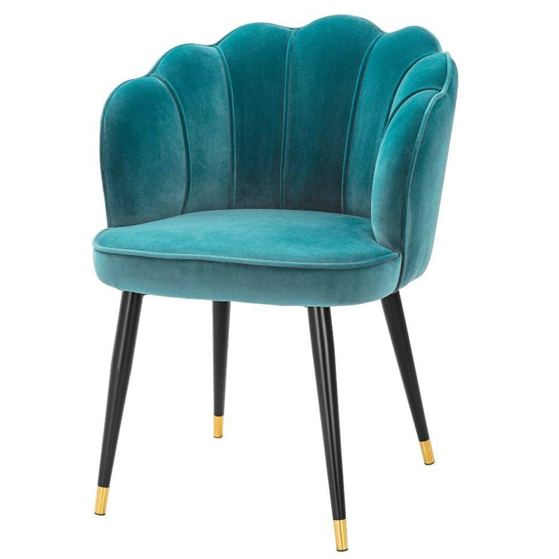 Стул Eichholtz Dining Chair Bristol sea green Бирюзовый Черный Латунь Стул Eichholtz Dining Chair Bristol sea green Бирюзовый Черный Латунь в Брянске | Loft Concept