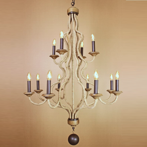 Люстра Loft Rope 12 Chandelier Коричневый Люстра Loft Rope 12 Chandelier Коричневый в Брянске | Loft Concept