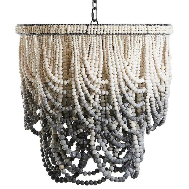 Двухъярусная люстра украшенная круглыми бусинами Gradient Chandelier Grey White Серый Белый Двухъярусная люстра украшенная круглыми бусинами Gradient Chandelier Grey White Серый Белый в Брянске | Loft Concept