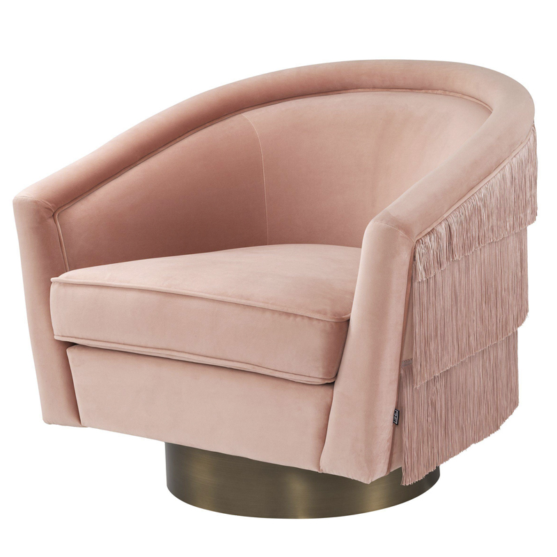 Кресло Eichholtz Swivel Chair Le Vante Savona nude Розовый пастельный Матовая латунь Кресло Eichholtz Swivel Chair Le Vante Savona nude Розовый пастельный Матовая латунь в Брянске | Loft Concept