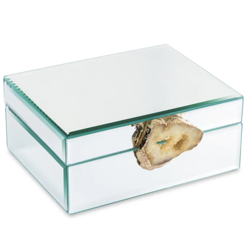 Шкатулка Glass Agate Box Зеркало Бежевый Шкатулка Glass Agate Box Зеркало Бежевый в Брянске | Loft Concept