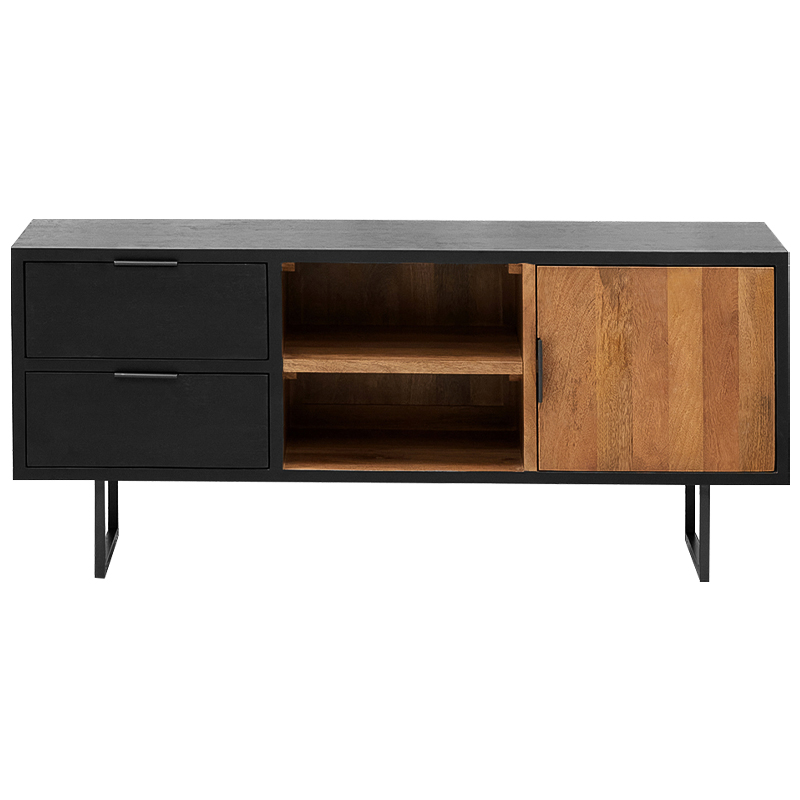 ТВ-тумба Gereon TV Stand Черный Коричневый Древесина ТВ-тумба Gereon TV Stand Черный Коричневый Древесина в Брянске | Loft Concept