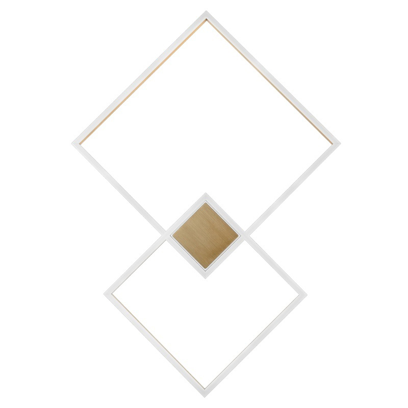 Потолочный светильник Squares Two Geometrical Shape Ceiling Light Золотой Белый Потолочный светильник Squares Two Geometrical Shape Ceiling Light Золотой Белый в Брянске | Loft Concept