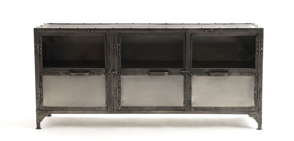 Комод металлический Industrial Steampunk Nickel 3 Door Сoncole Комод металлический Industrial Steampunk Nickel 3 Door Сoncole - Loft-Concept в Брянске