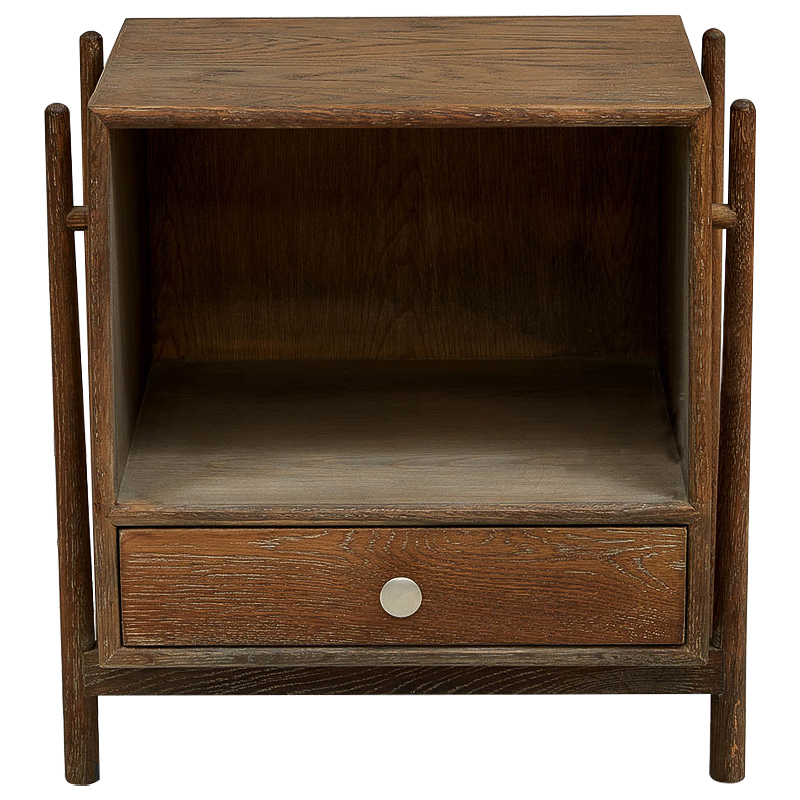 Тумба Harrell Oak Wood Nightstand Коричневый Хром Тумба Harrell Oak Wood Nightstand Коричневый Хром в Брянске | Loft Concept