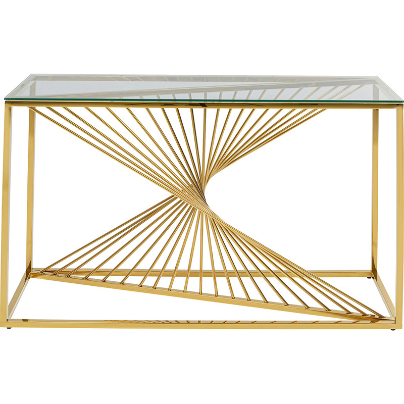 Консоль Golden Whirl with glass surface Золотой Консоль Golden Whirl with glass surface Золотой в Брянске | Loft Concept