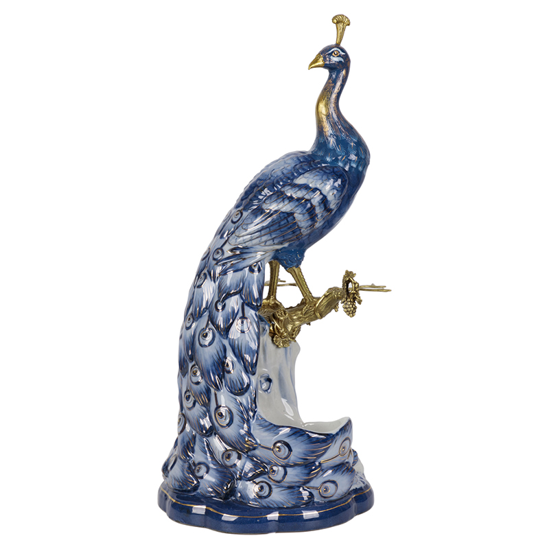 Статуэтка Peacock Blue White Синий Белый Бронза Статуэтка Peacock Blue White Синий Белый Бронза в Брянске | Loft Concept