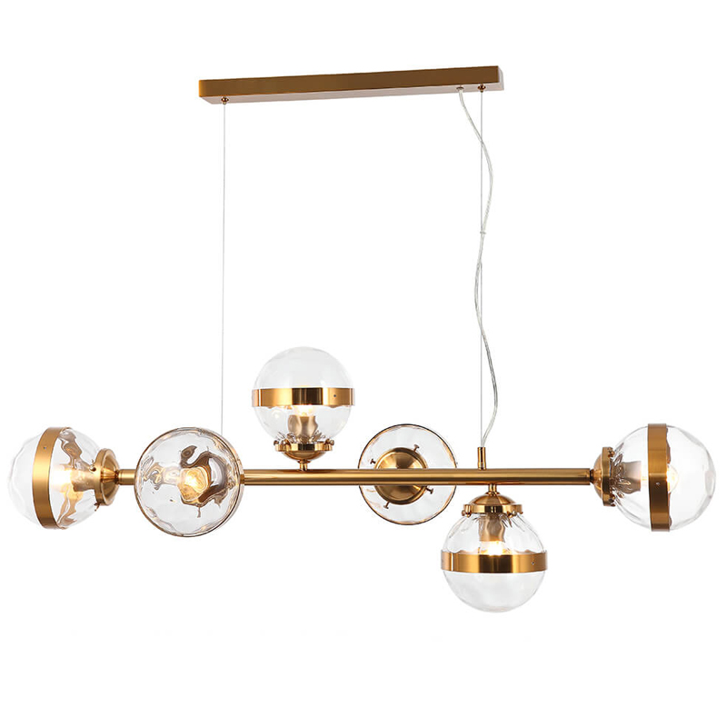 Люстра Greyson Chandelier 6 lamp Глянцевое золото Прозрачный Люстра Greyson Chandelier 6 lamp Глянцевое золото Прозрачный в Брянске | Loft Concept