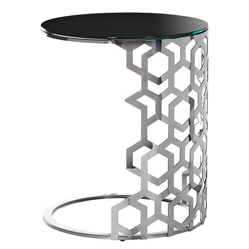 Приставной стол Yen Geometry Side Table silver 60 Серебряный в Брянске | Loft Concept 