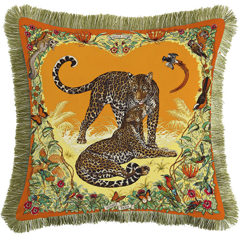 Декоративная подушка Hermes Jungle 53 Оранжевый Желтый Декоративная подушка Hermes Jungle 53 Оранжевый Желтый в Брянске | Loft Concept