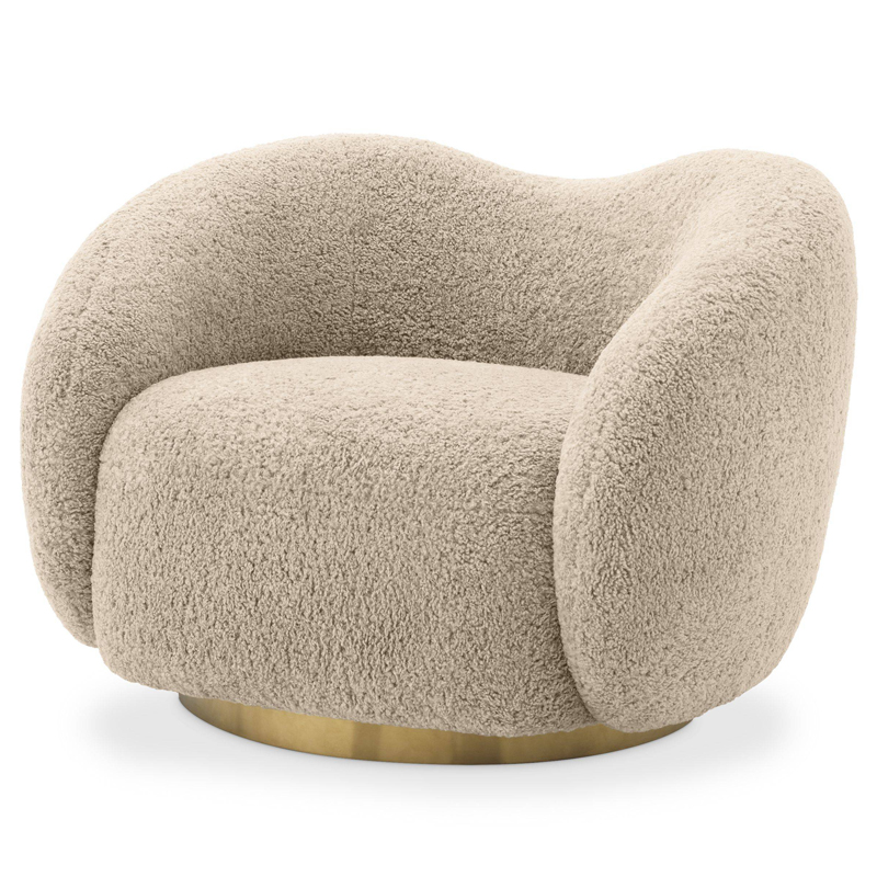 Кресло Eichholtz Swivel Chair Diego Песочный Латунь Кресло Eichholtz Swivel Chair Diego Песочный Латунь в Брянске | Loft Concept