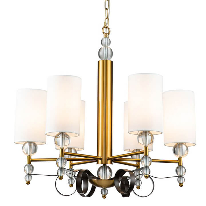 Люстра Annelies Chandelier 6 Золотой Черный Белый Люстра Annelies Chandelier 6 Золотой Черный Белый в Брянске | Loft Concept