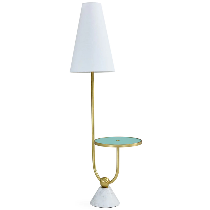Торшер PARADISO TABLE FLOOR LAMP Латунь Белый Бирюзовый Торшер PARADISO TABLE FLOOR LAMP Латунь Белый Бирюзовый в Брянске | Loft Concept