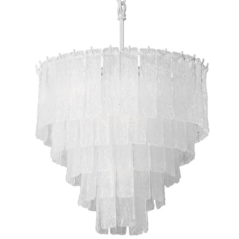 Люстра подвесная Textured Glass Chandelier Белое матовое стекло Люстра подвесная Textured Glass Chandelier Белое матовое стекло в Брянске | Loft Concept