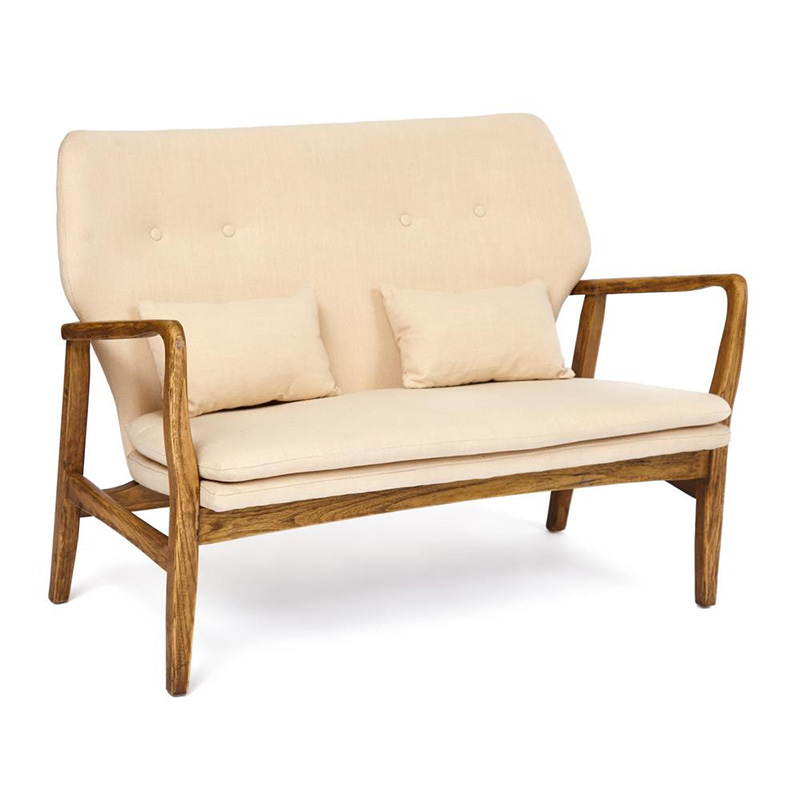 Диван с каркасом из массива дерева Makeshift sofa beige Бежевый Диван с каркасом из массива дерева Makeshift sofa beige Бежевый в Брянске | Loft Concept