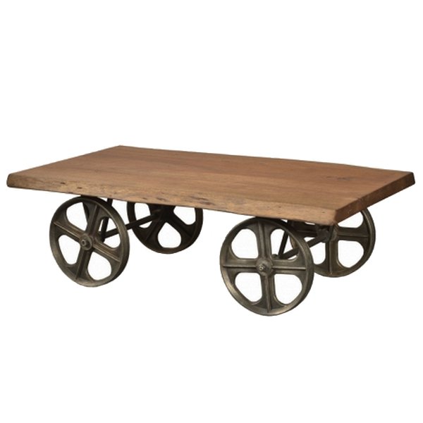 Стол на колесах Industrial Coffee Table on Wheels Акация Стол на колесах Industrial Coffee Table on Wheels Акация в Брянске | Loft Concept