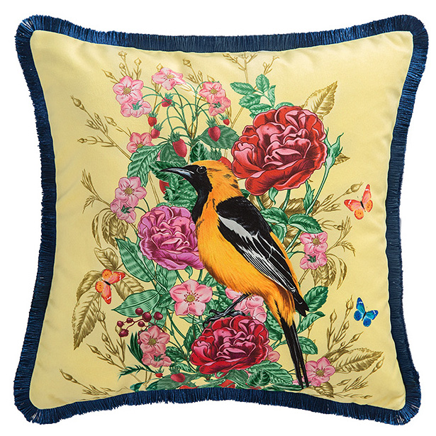 Декоративная подушка Bird in Flowers Мульти Декоративная подушка Bird in Flowers Мульти в Брянске | Loft Concept