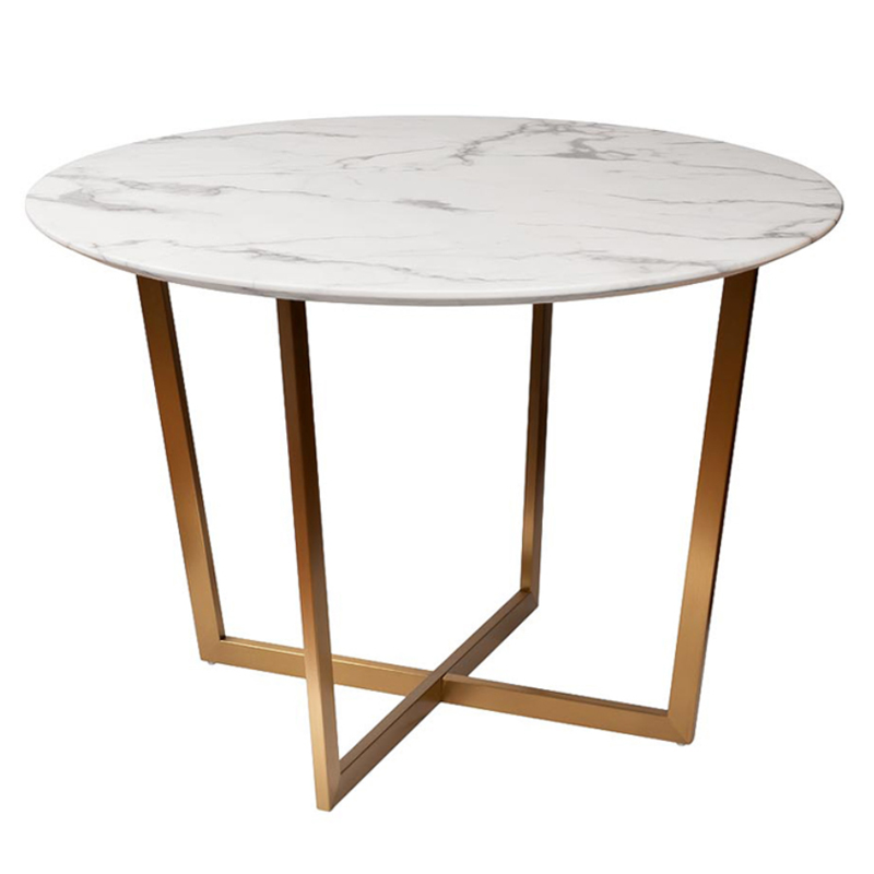 Обеденный стол Dining table Jacques round white Белый Золотой Обеденный стол Dining table Jacques round white Белый Золотой в Брянске | Loft Concept