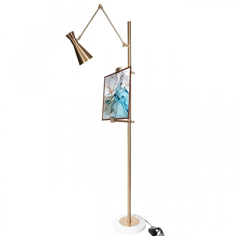 Торшер Researcher Floor Lamp Small Picture Золотой Белый Торшер Researcher Floor Lamp Small Picture Золотой Белый в Брянске | Loft Concept