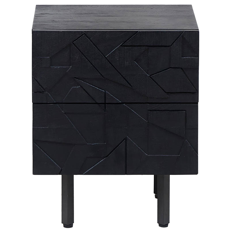 Тумба Polygonal Ornament Nightstand Черный Тумба Polygonal Ornament Nightstand Черный в Брянске | Loft Concept