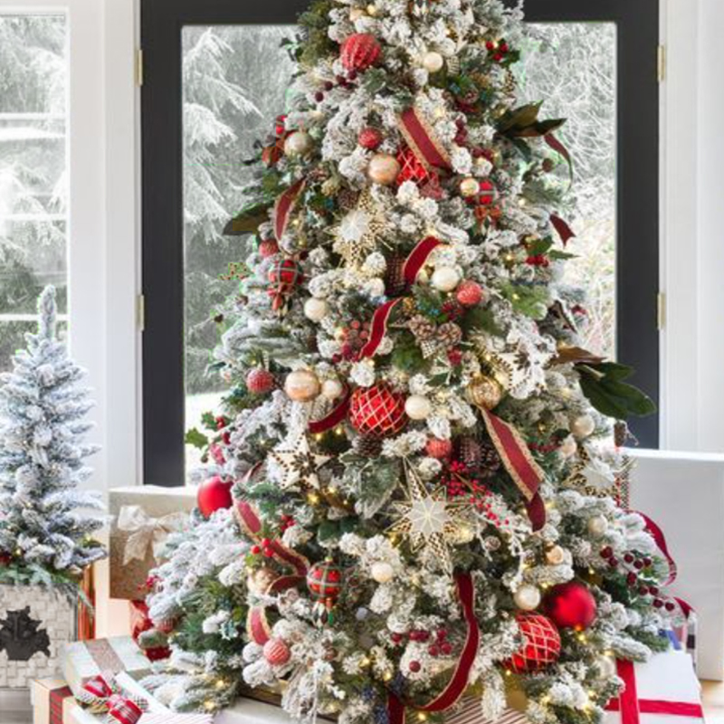 Дизайнерская Ель с Красным Декором Christmas Tree Christmas British Style Красный Белый Зеленый Дизайнерская Ель с Красным Декором Christmas Tree Christmas British Style Красный Белый Зеленый в Брянске | Loft Concept
