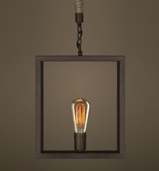 Подвесной светильник Quadrate Loft Rope Light Коричневый Подвесной светильник Quadrate Loft Rope Light Коричневый в Брянске | Loft Concept