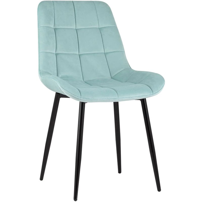 Стул NANCY Chair Светло-Голубой Велюр Светло-голубой Черный Стул NANCY Chair Светло-Голубой Велюр Светло-голубой Черный в Брянске | Loft Concept