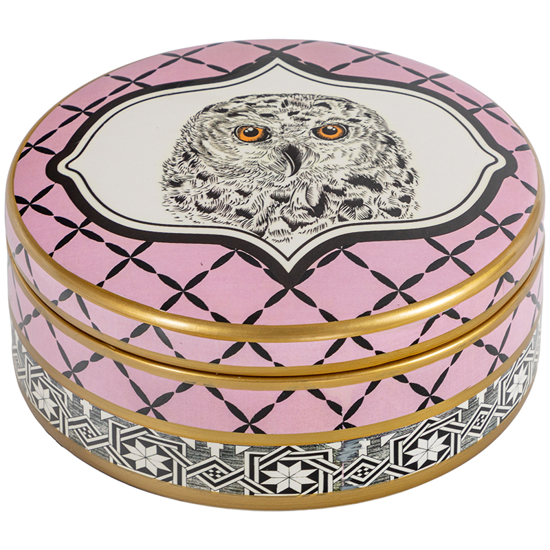 Шкатулка Owl Collection Pink Box Золотой Розовый Черно-белый Шкатулка Owl Collection Pink Box Золотой Розовый Черно-белый в Брянске | Loft Concept