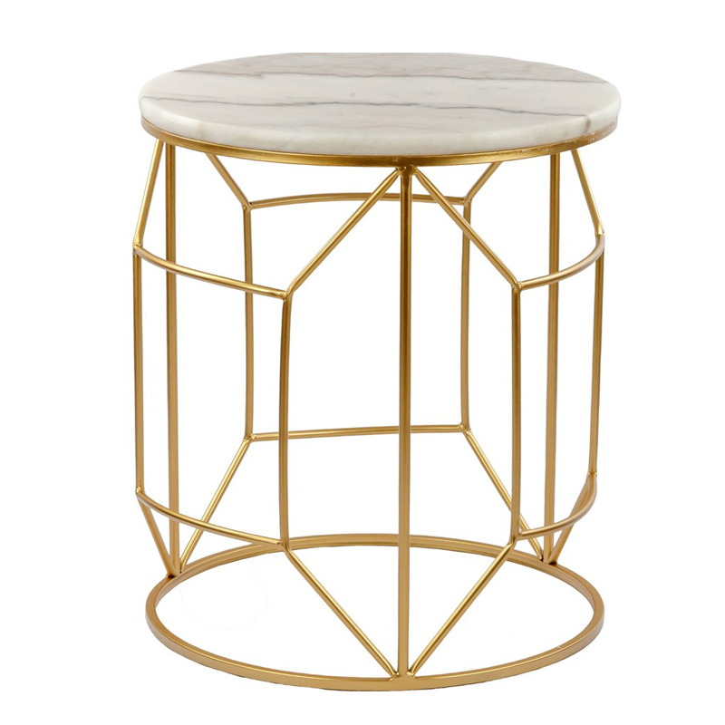 Приставной столик Decorative Table белый мрамор Золотой Белый Мрамор Bianco Приставной столик Decorative Table белый мрамор Золотой Белый Мрамор Bianco в Брянске | Loft Concept