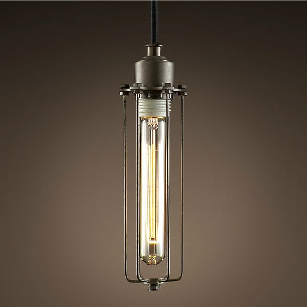Подвесной светильник Loft Industrial Edison Cage Vetrical Momo Черный Подвесной светильник Loft Industrial Edison Cage Vetrical Momo Черный в Брянске | Loft Concept