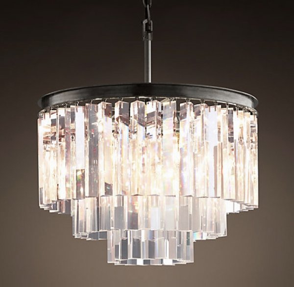 Люстра RH 1920s Odeon Clear Glass Fringe Chandelier - 3 rings Черный Люстра RH 1920s Odeon Clear Glass Fringe Chandelier - 3 rings Черный в Брянске | Loft Concept