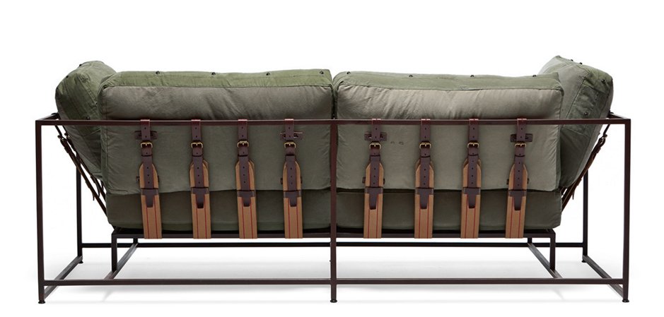 Двухместный диван Olive Military Two Seat Sofa Двухместный диван Olive Military Two Seat Sofa - Loft-Concept в Брянске