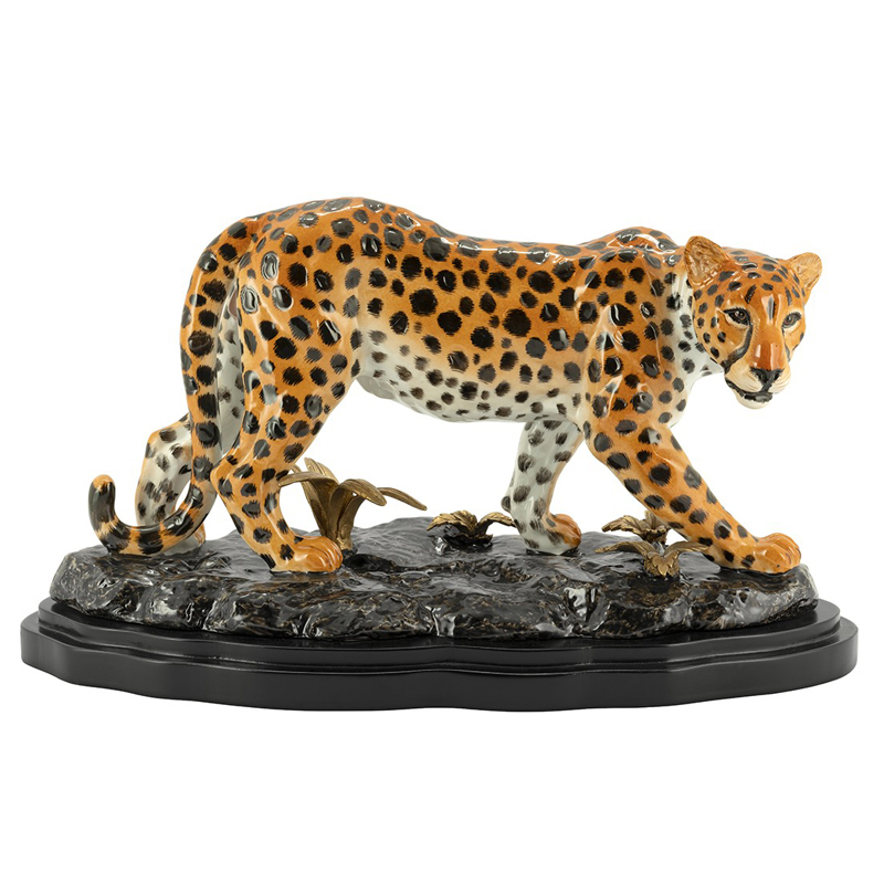 Статуэтка WALKING LEO ATLANTA Карамель Черный Бронза Статуэтка WALKING LEO ATLANTA Карамель Черный Бронза в Брянске | Loft Concept