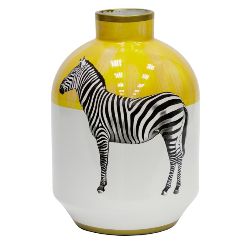 Ваза Zebra Vase white and yellow Белый Желтый Черный Золотой Ваза Zebra Vase white and yellow Белый Желтый Черный Золотой в Брянске | Loft Concept