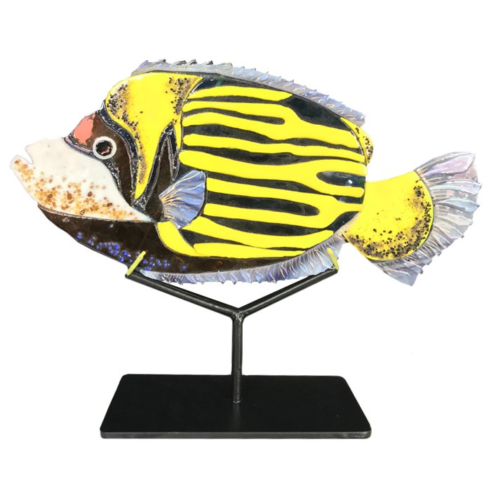 Статуэтка на подставке Yellow Fish Желтый Черный Статуэтка на подставке Yellow Fish Желтый Черный в Брянске | Loft Concept